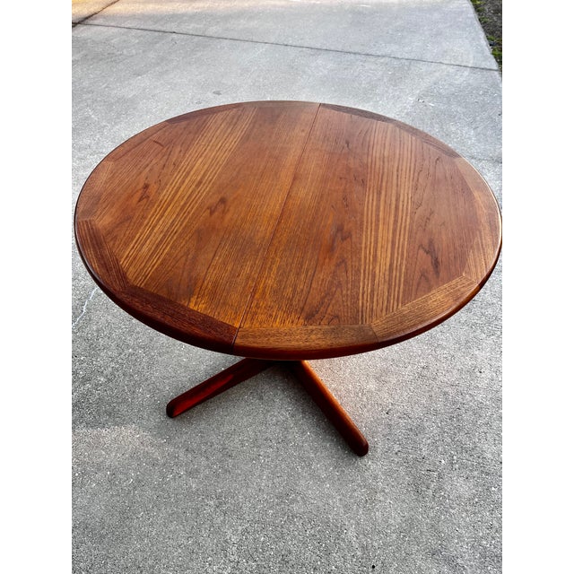 Wood Mid Century Danish Modern Extendable Teak Dining Table | by Sun Cabinet For Sale - Image 7 of 18