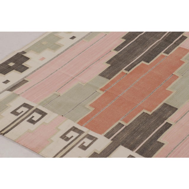 Contemporary Rug & Kilim’s Contemporary Dhurrie Rug in Colorful Geometric Pattern For Sale - Image 3 of 9