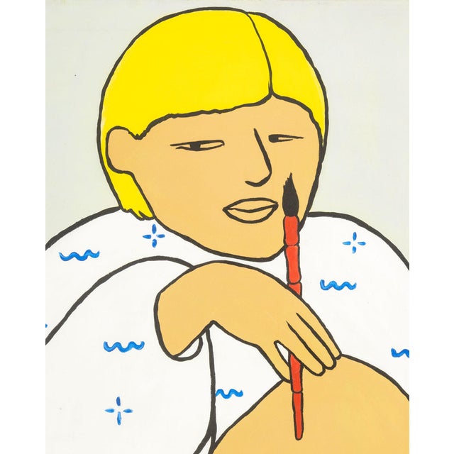 Scalamandre (American, XX), "The Blond Portrait", Acrylic on Canvas, 1982, signed, titled, and inscribed "Key West" verso,...