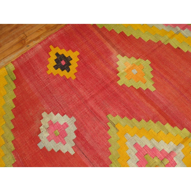 Pop Art 1960s Square Kilim - 8'10" x 8'11" For Sale - Image 3 of 8