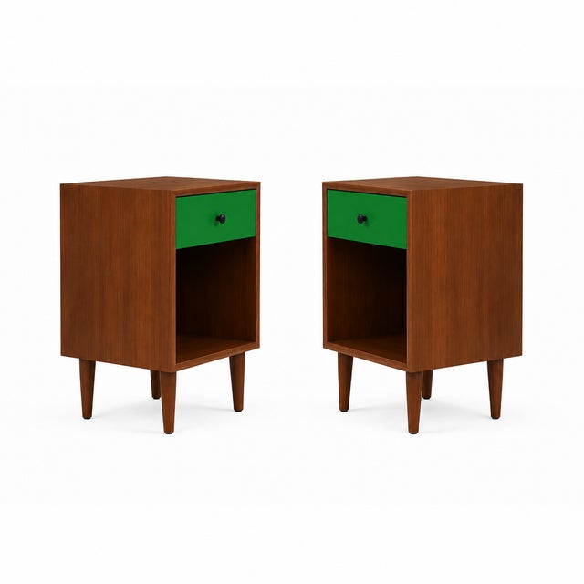 1970s Mid Century Modern 2 Tone Nightstands in Manner of Glenn of California For Sale - Image 5 of 5