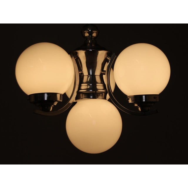 Vintage Bauhaus Glass Chandelier, 1930s For Sale - Image 4 of 11