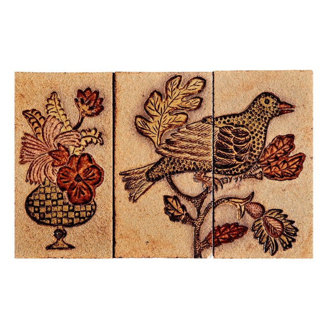 Ceramic Tile Panels attributed to Jacqueline Hubin for Capron, 1970s, Set of 3 For Sale