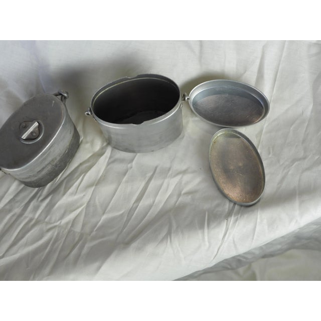 1940s French Military WWII Aluminium Mess Kits - Set of 2 For Sale - Image 11 of 12