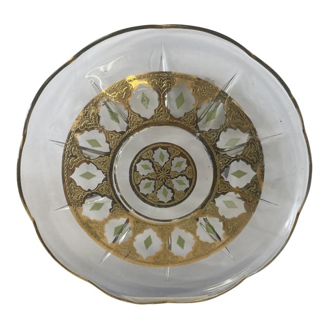 1970s Culver Valencia Round Glass Platter For Sale