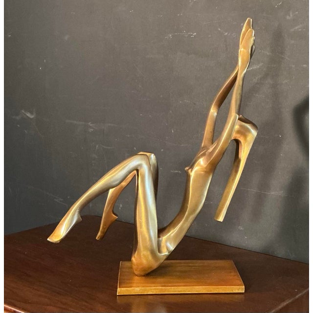 Mid-Century Modern Vintage Mid-Century Modernist Solid Brass Abstract Female Sculpture, Signed and Numbered For Sale - Image 3 of 12
