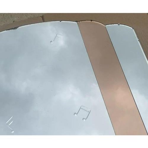 Large French Art Deco Amber Peach Bevelled Wall Mirror, 1930s For Sale - Image 11 of 13