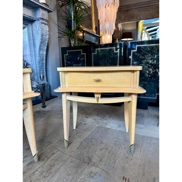 Wood Mid-Century Bedside Tables, 1950, Set of 2 For Sale - Image 7 of 8