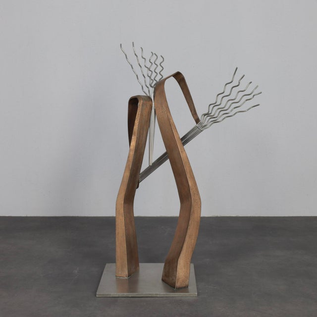2000 - 2009 André Van Der Linden, The Chord / Het Akkoord Abstract Sculpture, 2002, Stainless Steel & Bronze For Sale - Image 5 of 11
