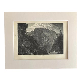 Antique 1874 Wood Engraving "Pillsbury Knob" PA in Frame-Ready 11x14 Mat For Sale