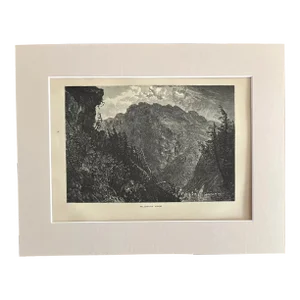 Antique 1874 Wood Engraving "Pillsbury Knob" PA in Frame-Ready 11x14 Mat