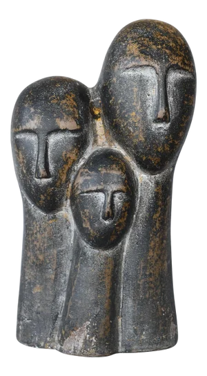 Modernist Abstract Brancusi Style Ceramic 3-Head Sculpture