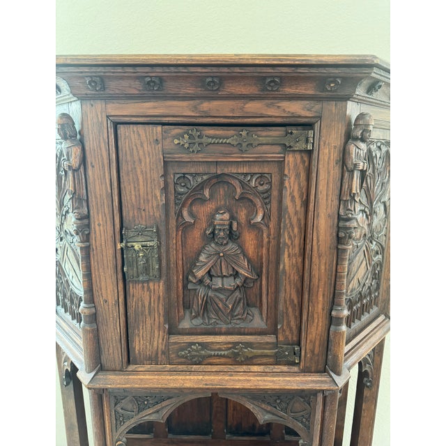 This 17th-Century French Gothic Revival Credence Vestry Cabinet is an exceptional example of Haute Époque inspired...