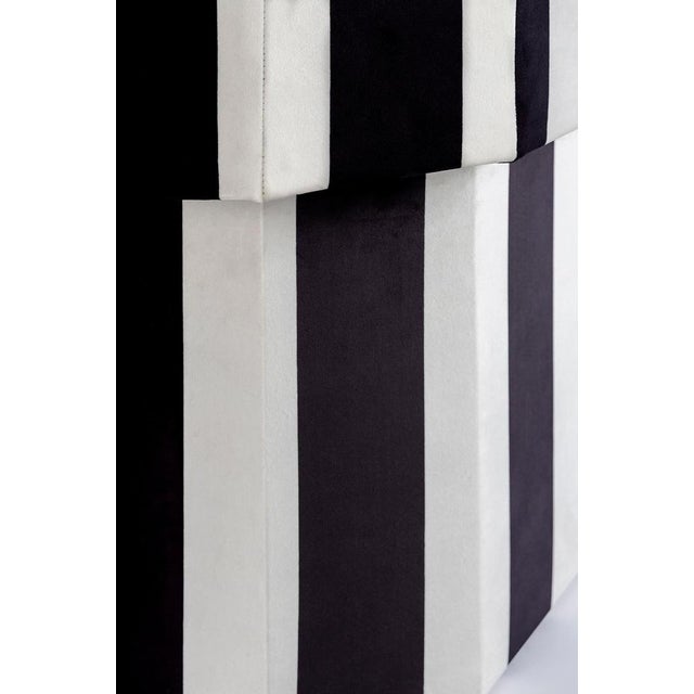Not Yet Made - Made To Order Viva Stripe Black and White Bench by Houtique For Sale - Image 5 of 15