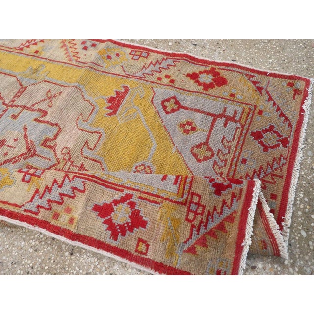 Galerie Shabab Collection Mid-20th Century Turkish Oushak Throw Rug For Sale - Image 9 of 10