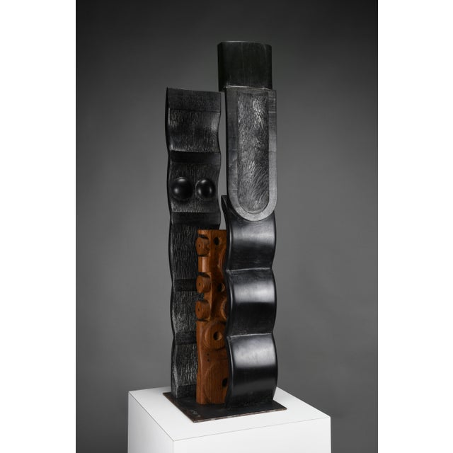 Alberto Cabiddu, Fratelli (Brothers) — Ebonized Wood Totemic Sculpture, 1998, Oak and Wood For Sale - Image 10 of 17