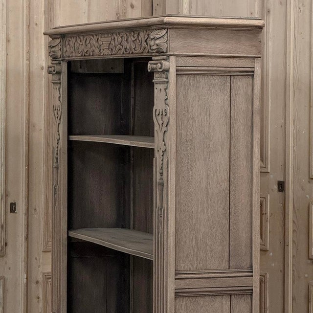 19th Century Renaissance Revival Stripped Oak Open Bookcase For Sale - Image 15 of 18