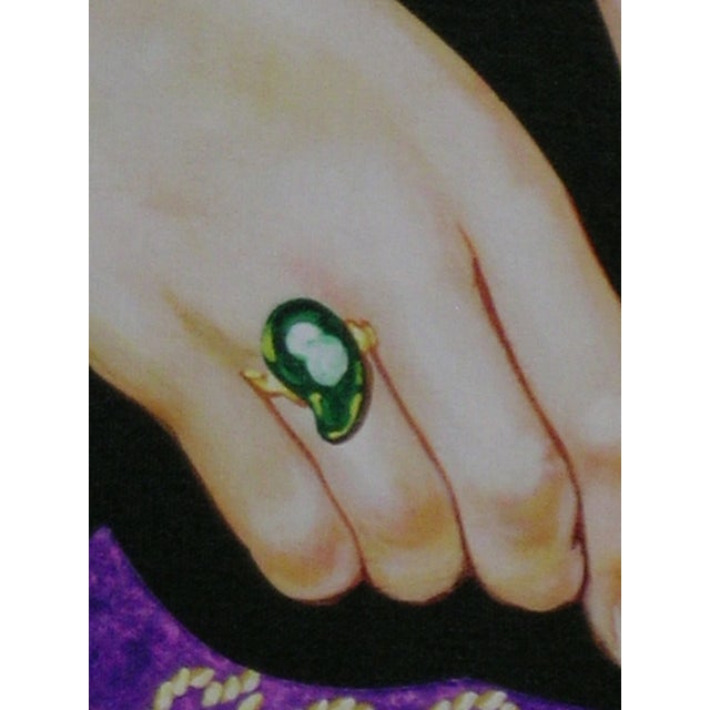 Contemporary Archival Portrait Print of a Courtisan on Canvas For Sale - Image 9 of 11