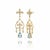 Silver, Gold Fleur de Lis Earrings with blue topaz and colorless topazes. Vintage Inspired Statement Earrings. Weight: 4.5...