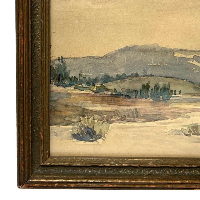 Paint 1940s Vintage American Desert Watercolor on Board. Signed, Framed For Sale - Image 7 of 8