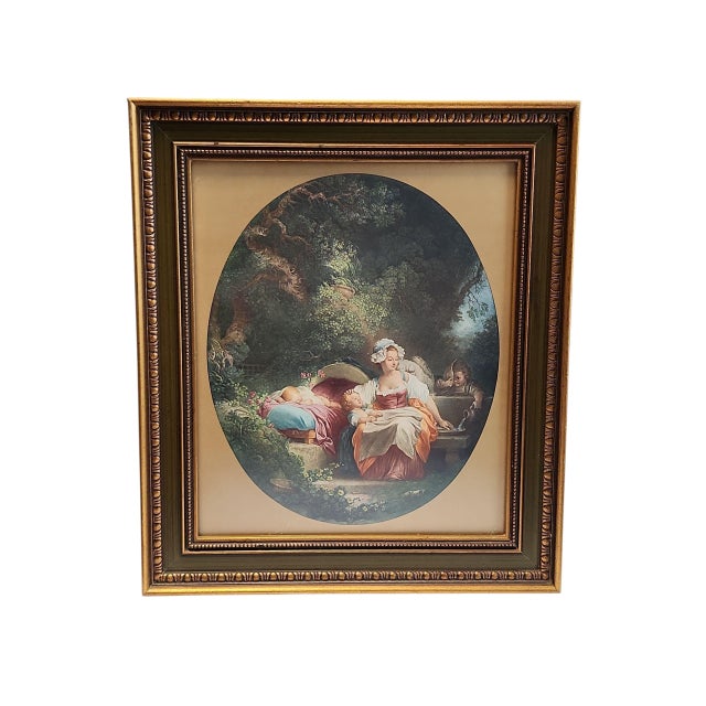 Beautiful pair of Jean-Honore Fragonard prints in gilt wood frames, both in excellent condition. Originally engraved by...