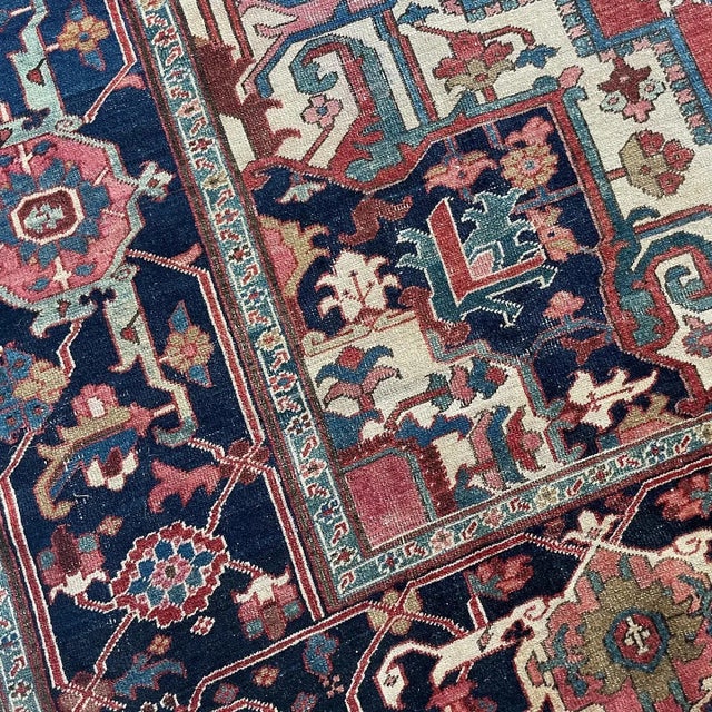 1900's Antique Serapi Rug For Sale In Milwaukee - Image 6 of 12