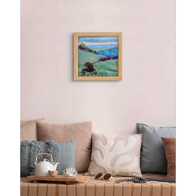 Textile Contemporary Mt. Diablo Sunset Original Oil Painting on Canvas For Sale - Image 7 of 12