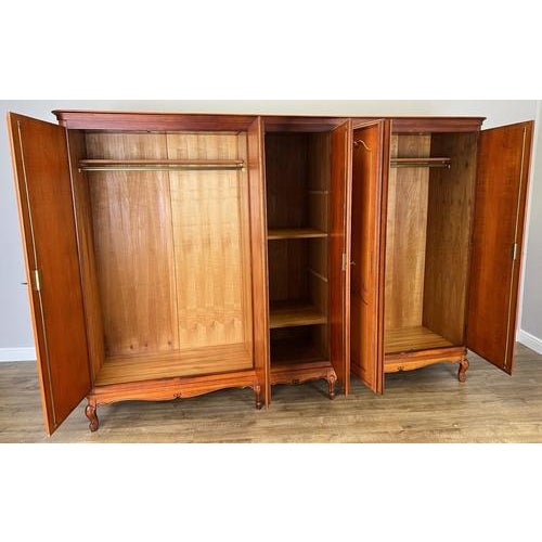 Wardrobe Vintage French Louis Xvi Style Five Door Carved Armoire Lot 4845 For Sale - Image 10 of 13