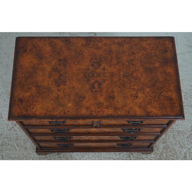 2010s Theodore Alexander George III Burl Wood Bachelors Chest For Sale - Image 5 of 18