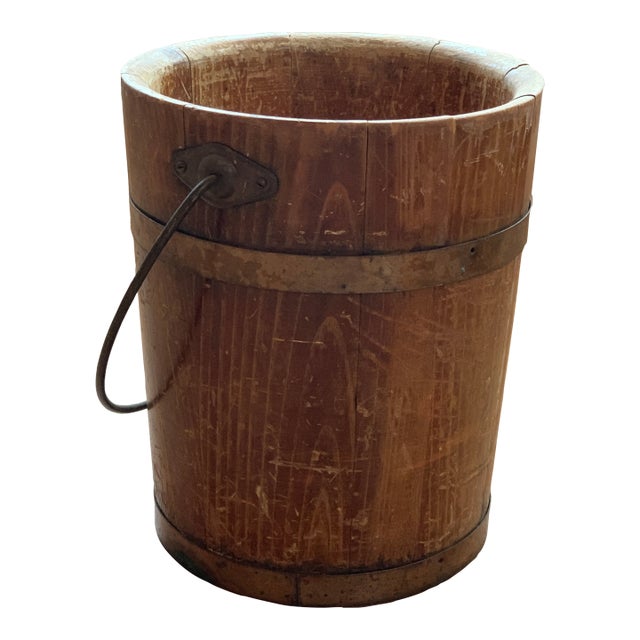 Mid 20th Century Handmade Wooden Bucket For Sale