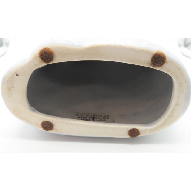 Late 20th Century N. S. Gustin Folk Art Cat Hand-Painted Glazed Figurine For Sale - Image 10 of 12