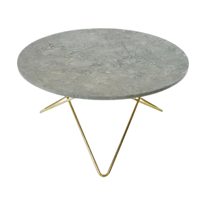 Grey Marble and Brass O Table by OxDenmarq