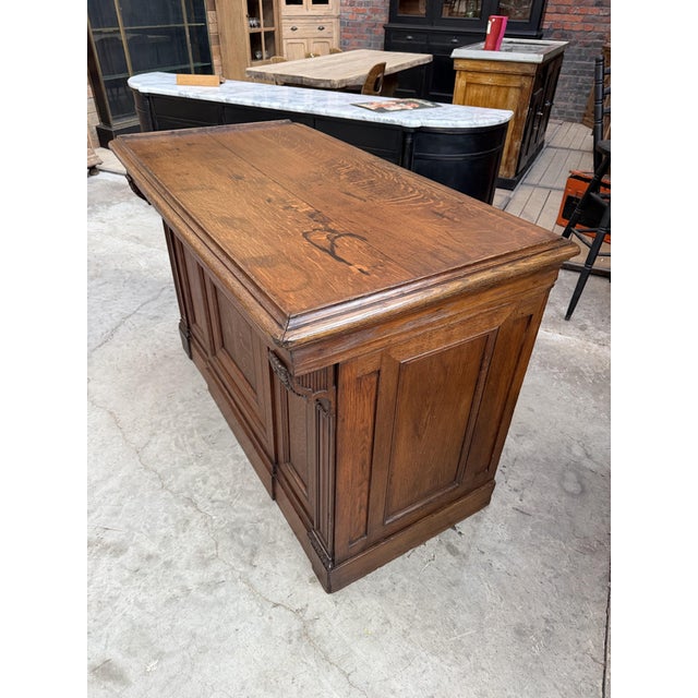 Brown Early 20th Century Oak Store Counter For Sale - Image 8 of 18