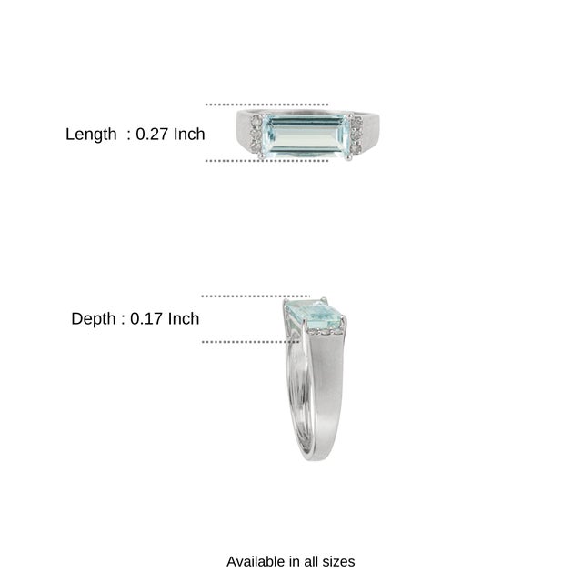 March Birthstone East West Aquamarine & Diamond Ring Size 6 by Carat&Her For Sale - Image 10 of 13