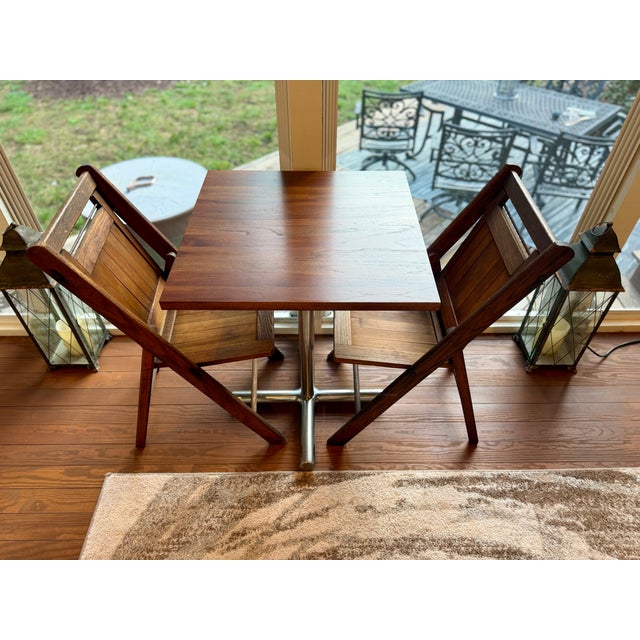 Vintage Diner Table Base With Solid Teak Top For Sale In Raleigh - Image 6 of 11