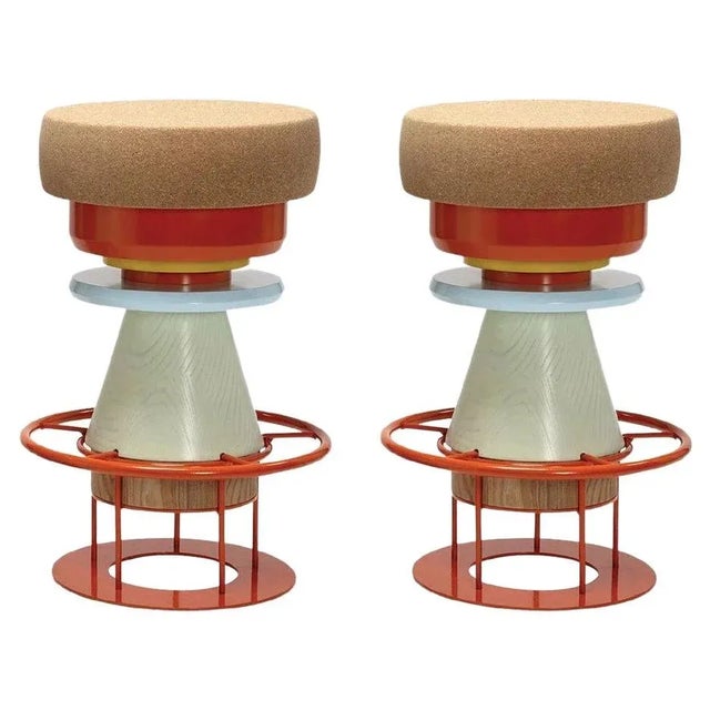 Black Set of Medium Colorful Tembo Stool by Note Design Studio For Sale - Image 8 of 8