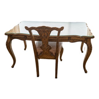 French Provincal Desk and Chair Seven Seas by Hooker For Sale