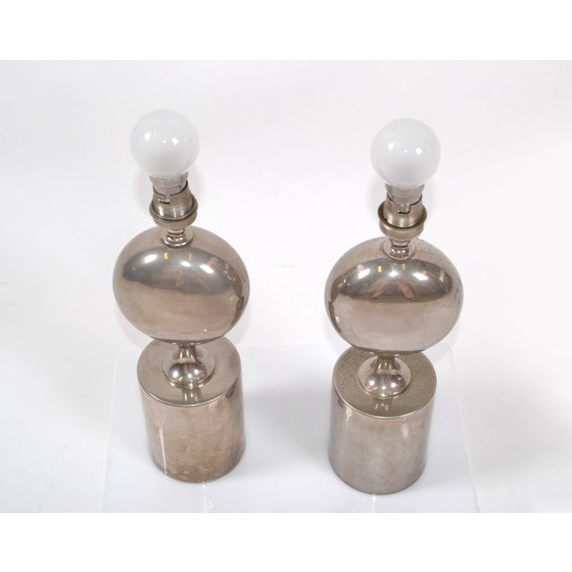 Maison Barbier Philippe Barbier Mid-Century Modern Chrome Table Lamps Maison Barbier, Pair For Sale - Image 4 of 8