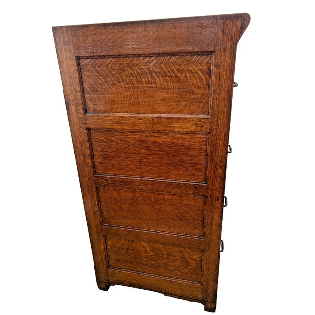 Arts & Crafts Antique Yawman and Erbe File Cabinet Four Drawers Quarter Sawn White Oak For Sale - Image 3 of 14