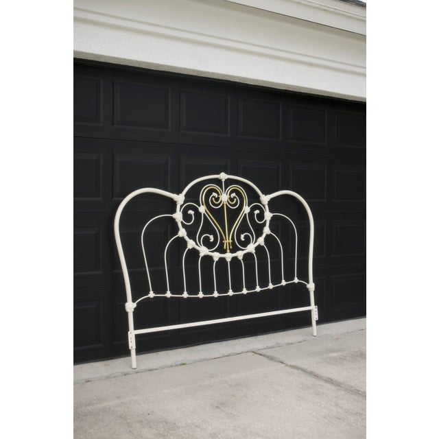 Metal Vintage White King Headboard & Footboard by Elliot’s Designs, Inc. – Classic Elegant Bedroom Set For Sale - Image 7 of 10