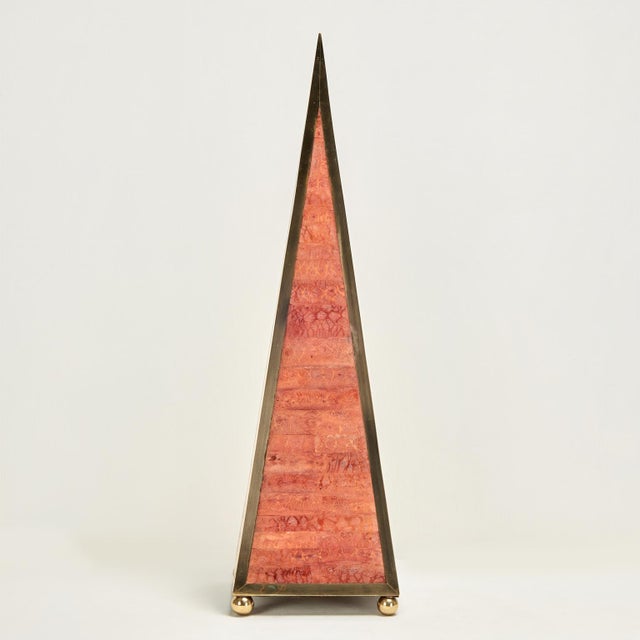 Maitland - Smith Mid Century Brass and Marble Obelisk by Maitland-Smith For Sale - Image 4 of 10