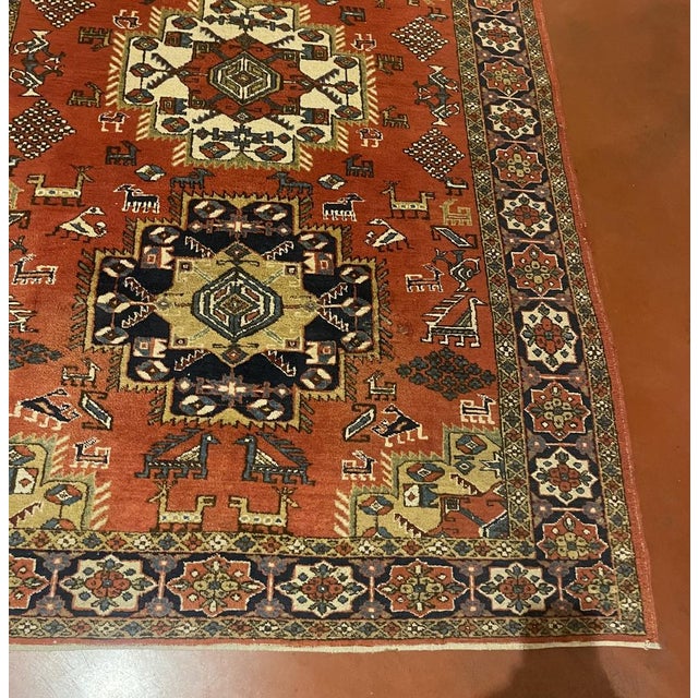 Middle Eastern Rug with Red Decor For Sale - Image 9 of 10