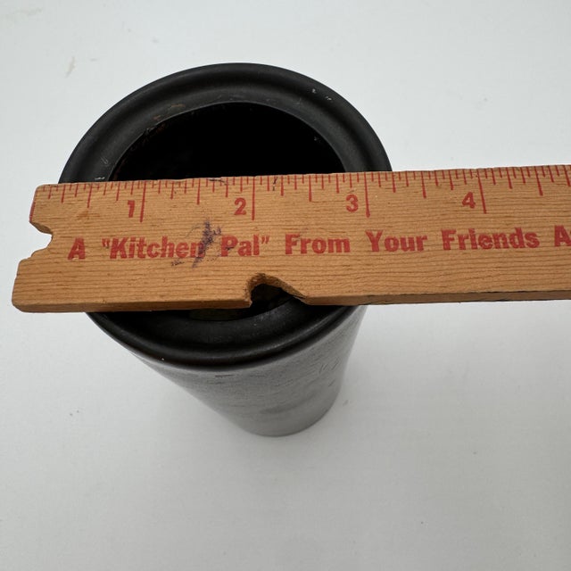 1950s Vintage Hyalyn 314 Matte Black MCM Cylinder Vase For Sale - Image 5 of 7