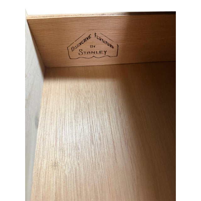 Stanley Furniture Mid Century Walnut Rosewood Nightstand Stanley For Sale - Image 4 of 10