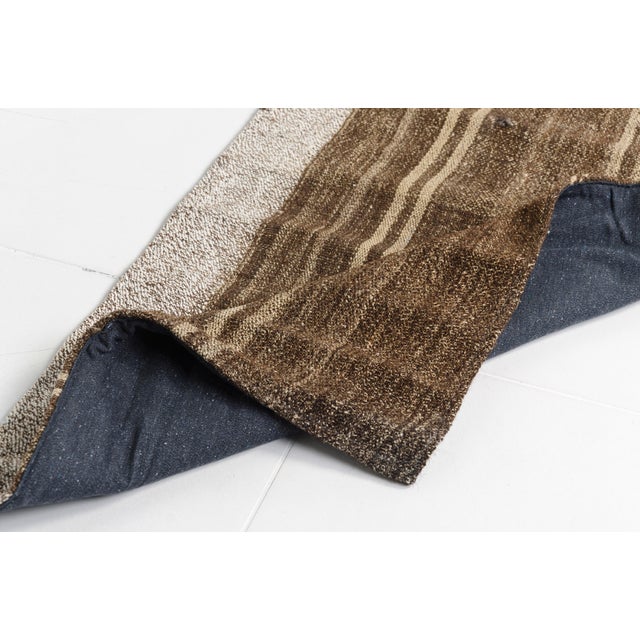 Mid 20th Century Natural Brown & Tan Kilim Runner For Sale - Image 4 of 10