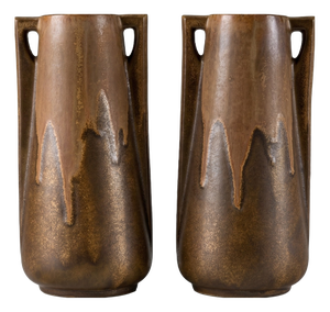 Vintage French Glazed Ceramic Model 244 Vases from Denbac, 1930s, Set of 2