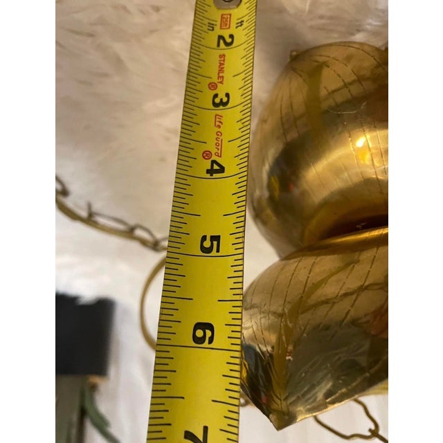 Vintage Plug in Light Chandelier Brass Feldman Lotus Flower Pendant Mid Modern For Sale - Image 15 of 15