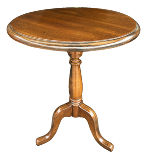 Vintage Mersman Queen Anne Tripod Side Table – Mahogany Pedestal Wine Table, Georgian Style Accent, Cabriole Legs