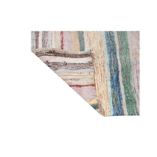 1970s Vintage Striped Turkish Rag Rug - 5`2" X 10`5" For Sale - Image 5 of 6