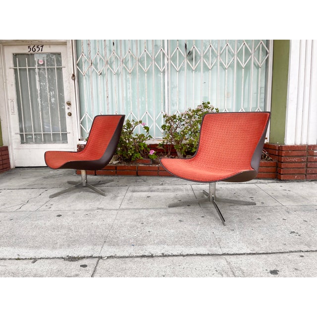 ✨ Vintage Chrome Swivel Lounge Chairs ✨ These 1980s Mid-century chrome swivel lounge chairs, designed by Monica Forest and...